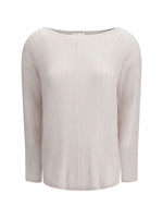 White Boat Neck Sweater 1