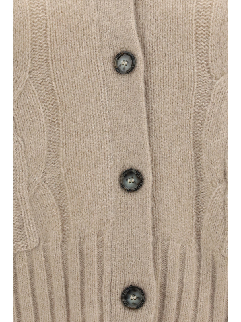 Beige Shirt Collar Cardigan 3