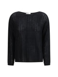 Black Knitted Crew Neck Sweater 1