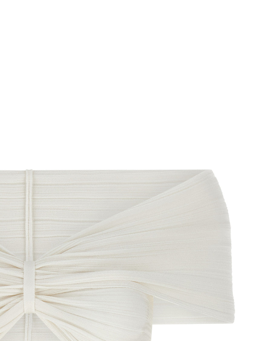 White Solid Off Shoulder Top 3