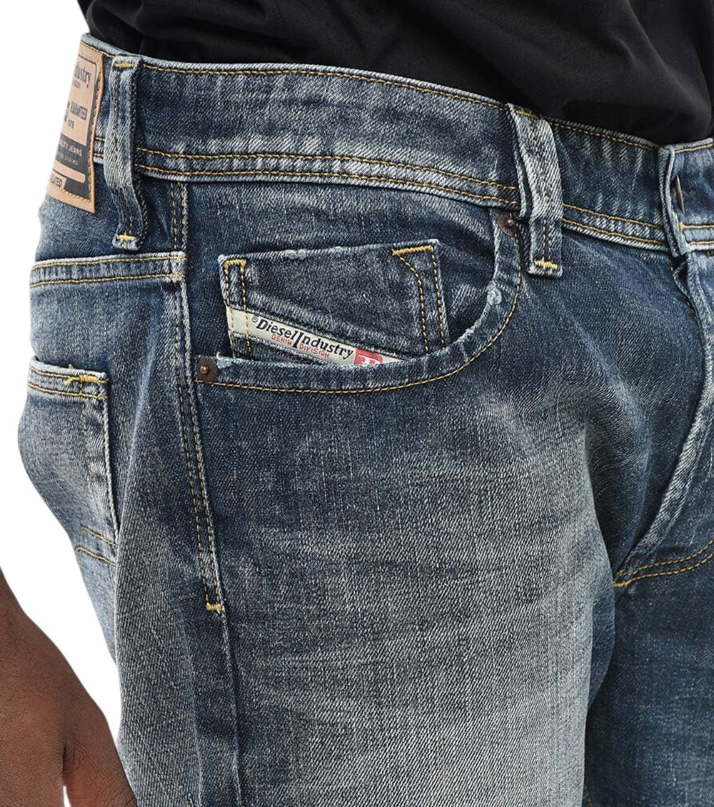 Blue Straight Mid Rise Jeans 3
