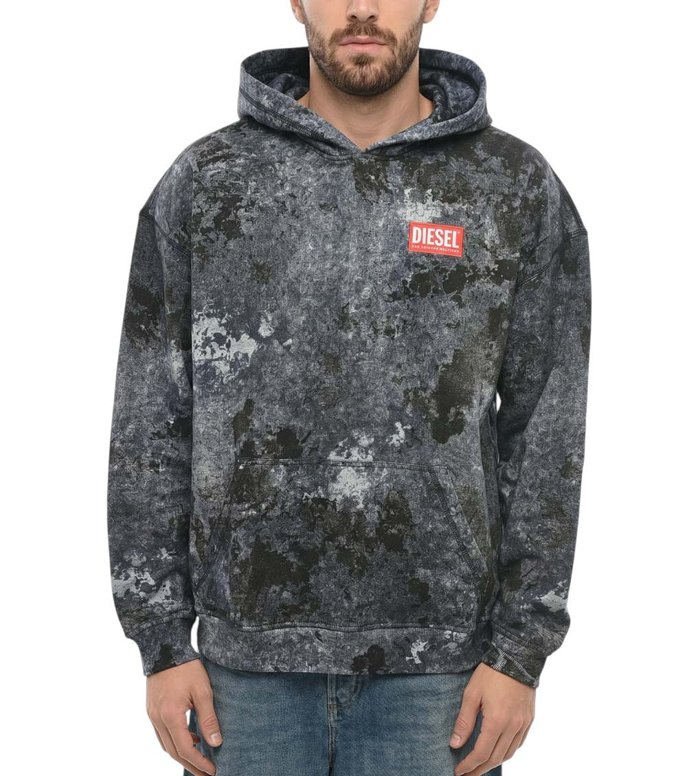 Blue Tie-Dye Relaxed Hoodie 1
