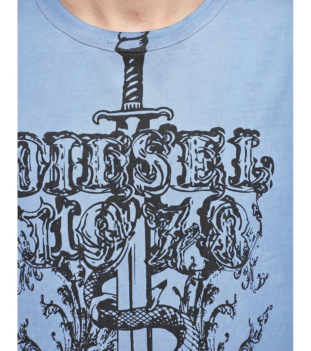 Blue Graphic Print T-Shirt 3