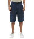 Blue Solid Cargo Shorts 1