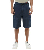 Blue Solid Cargo Shorts 1