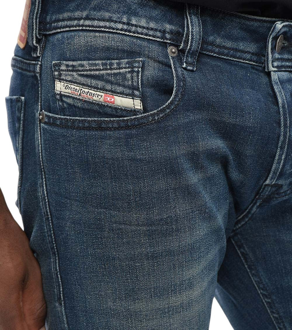 Blue Slim Mid Rise Jeans 3