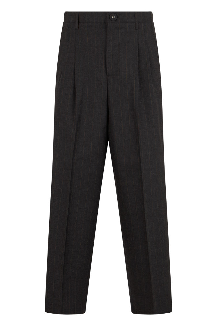 Dark Grey Pleated Trousers 1