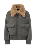 Grey Shearling Collar Jacket 1
