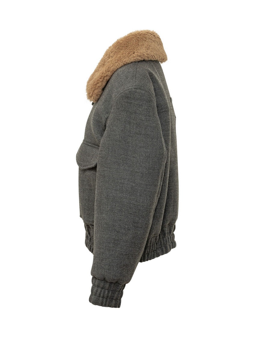 Grey Shearling Collar Jacket 3
