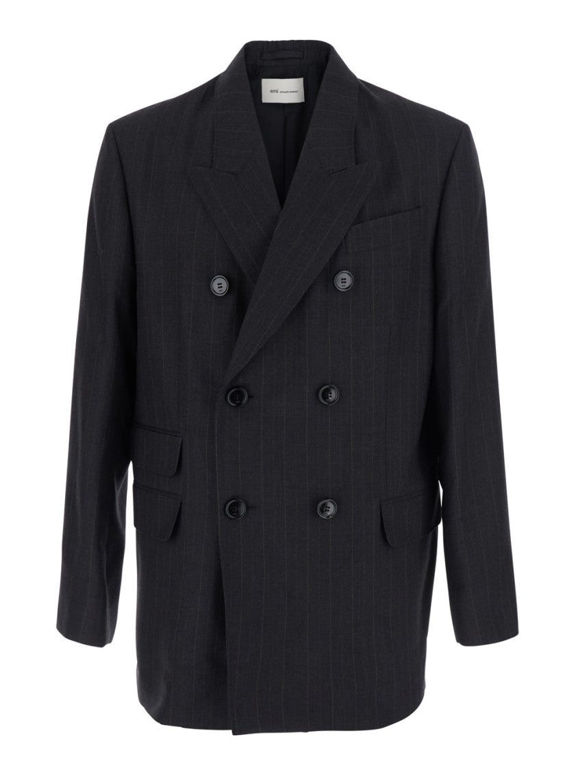 Dark Grey Stripes Blazer 1
