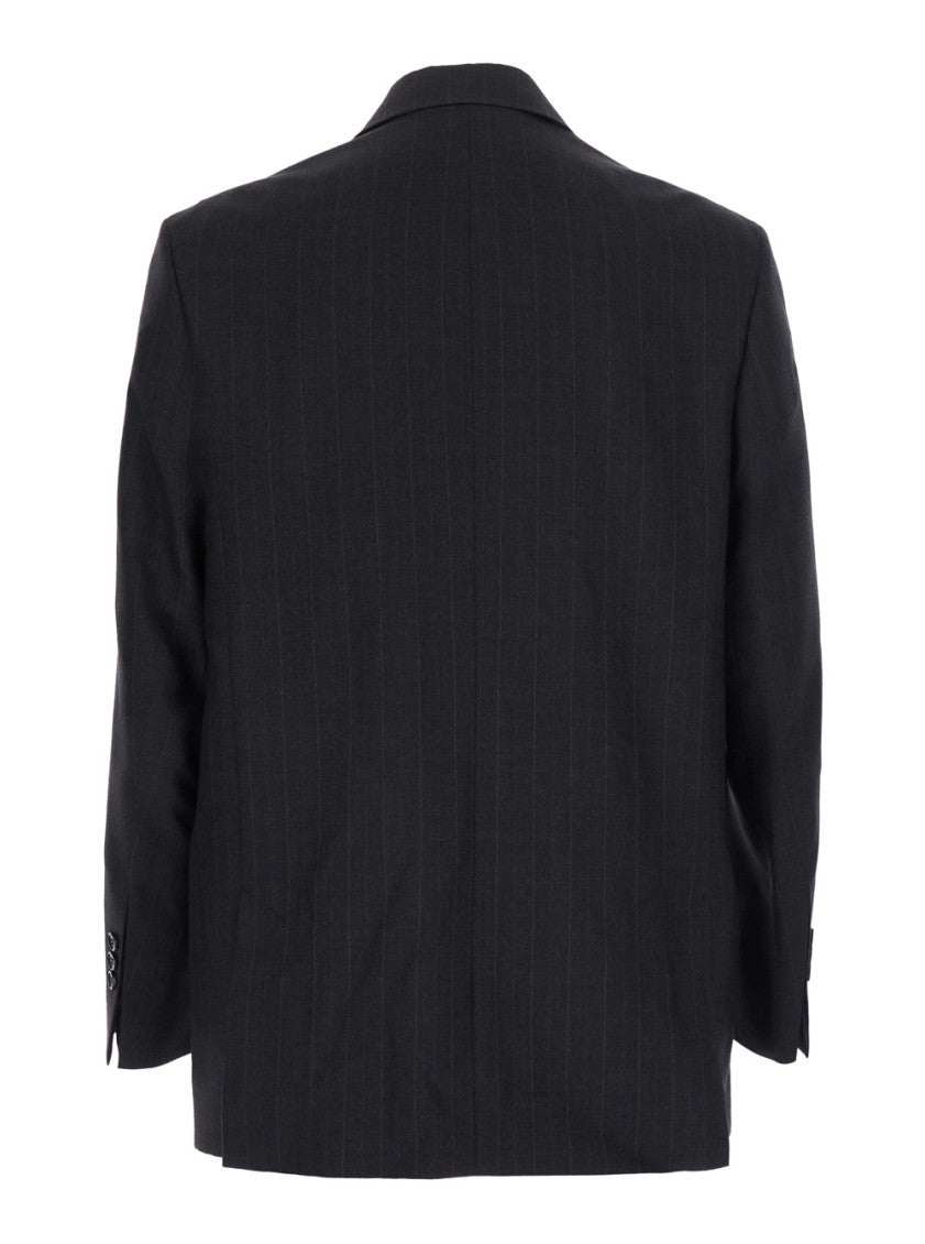 Dark Grey Stripes Blazer 2