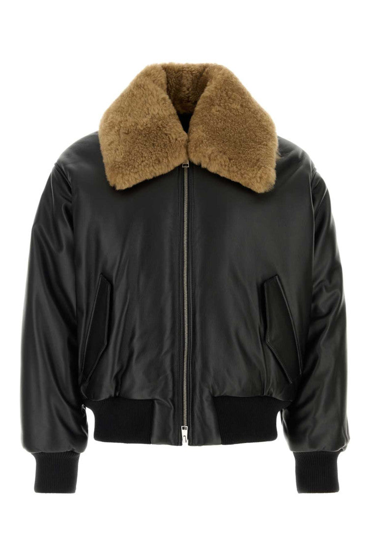 Black Shearling Collar Jacket 1