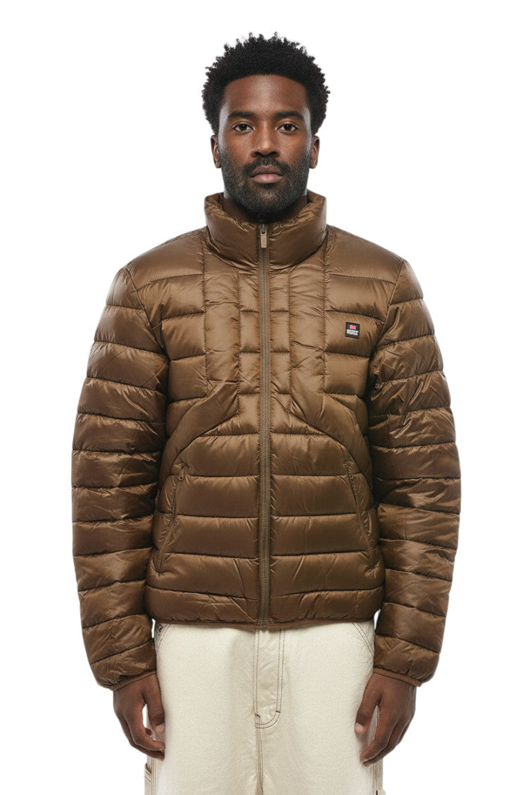 Brown Mock Collar Jacket 1