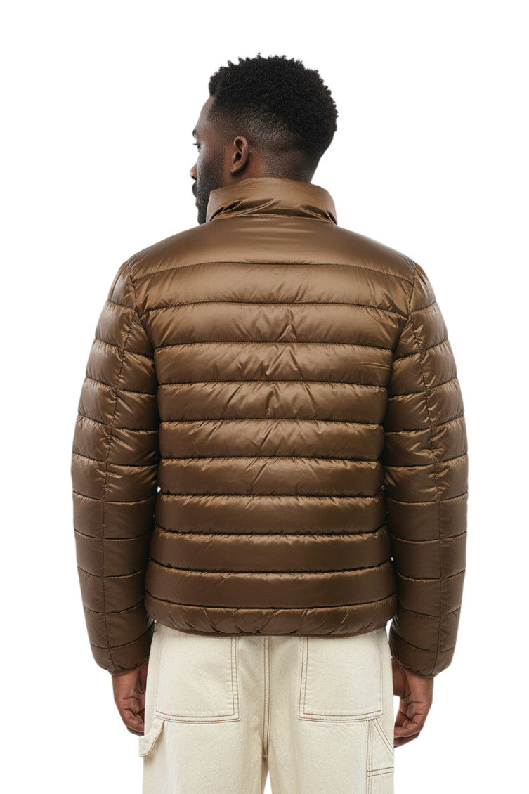 Brown Mock Collar Jacket 2