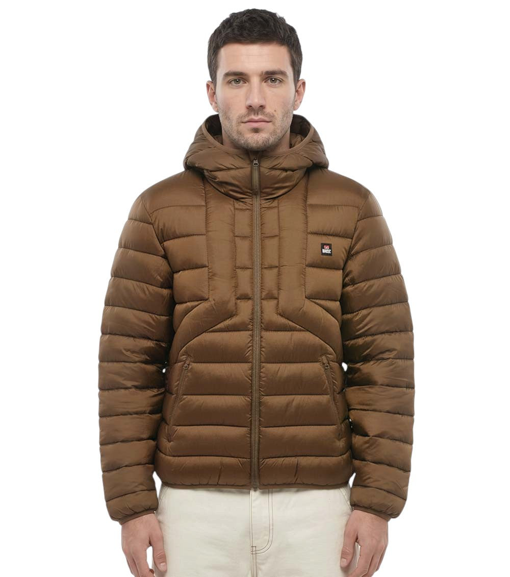 Brown Quilted Hood Jacket 1