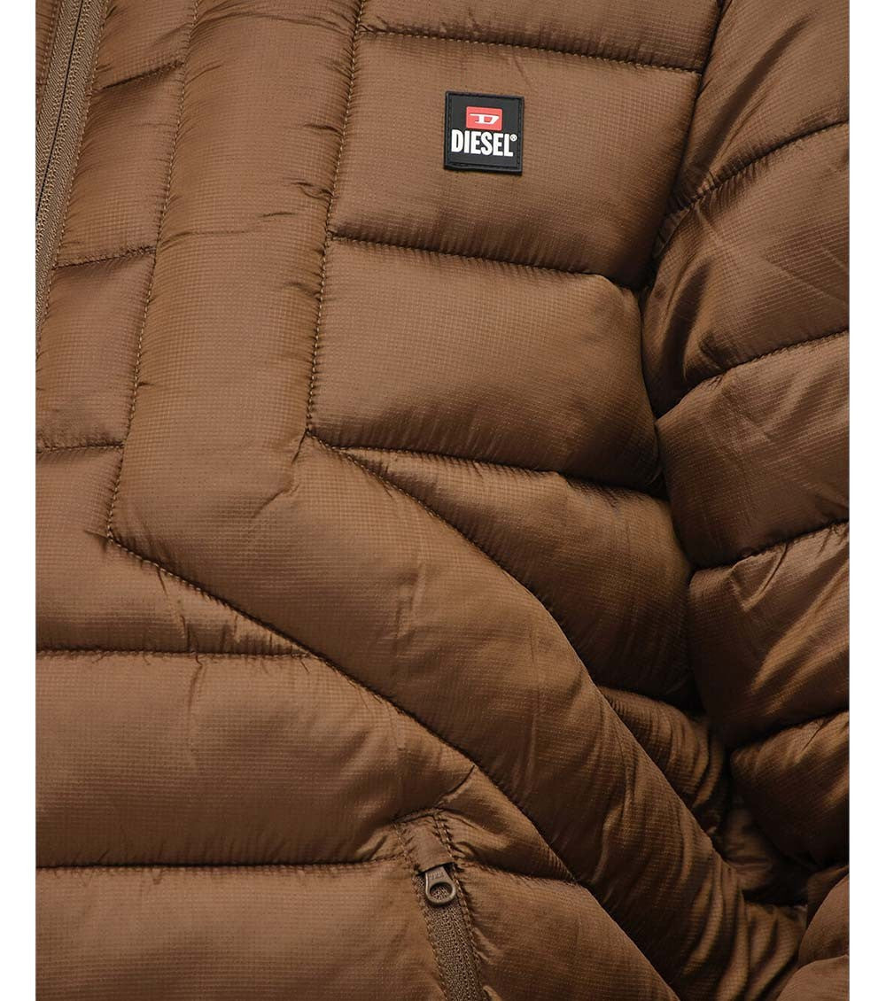 Brown Quilted Hood Jacket 3