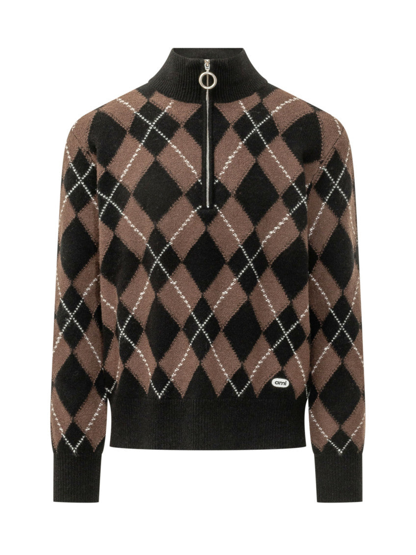 Black Mock Collar Sweater 1