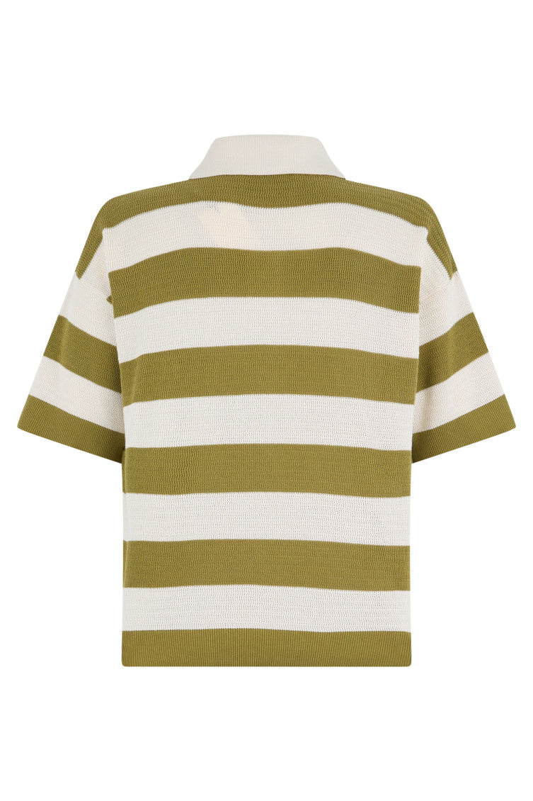 Off White Striped Polo 2
