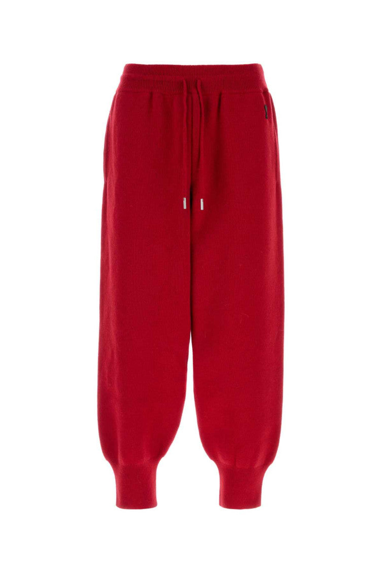 Red Relaxed Drawstring Joggers 1