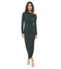 Dark Green One Shoulder Maxi Dress 1
