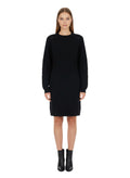 Black Crew Neck Above Knee Dress 1
