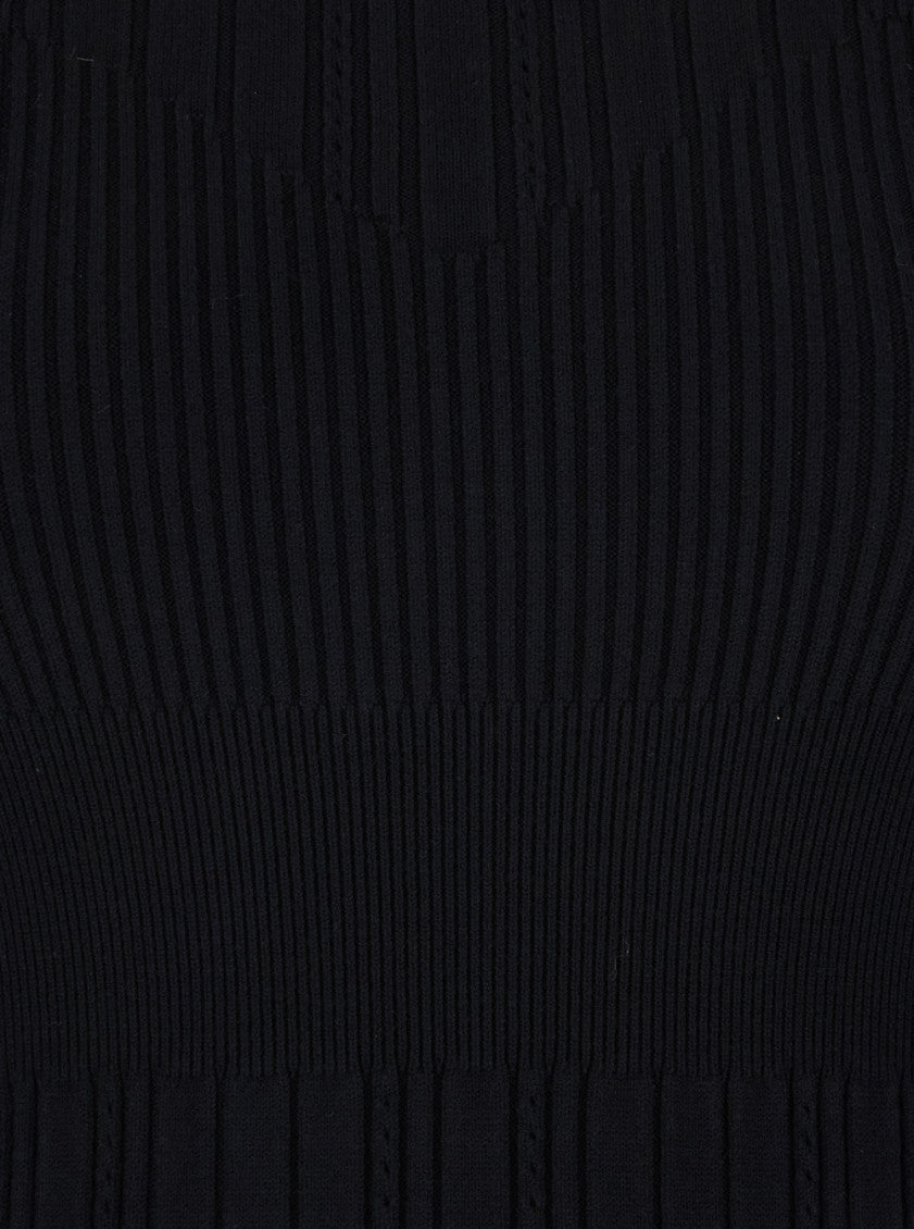 Black Boat Neck Midi Dress 5