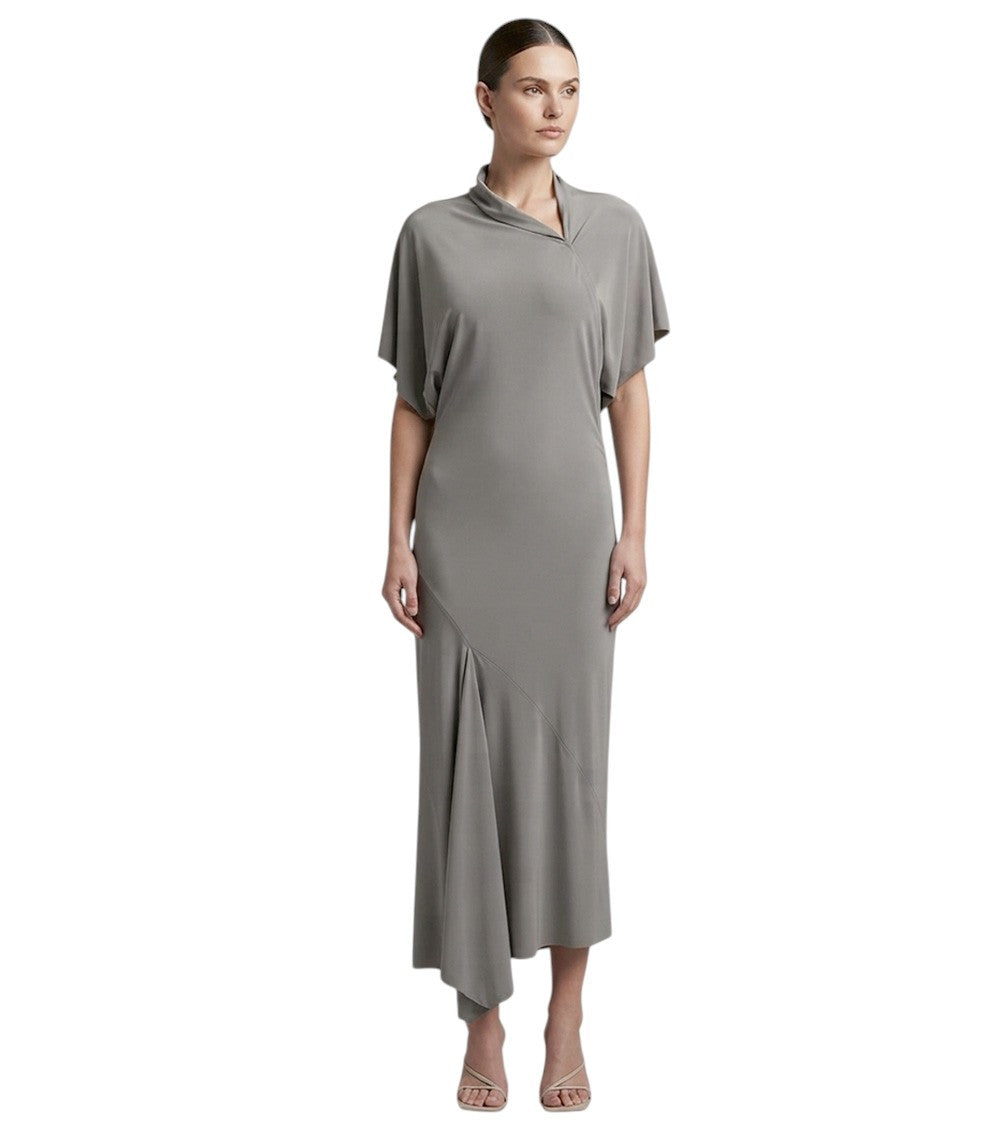 Grey Turtle Neck Midi Dress 1