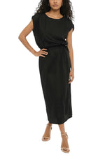 Black Round Neck Midi Dress 1