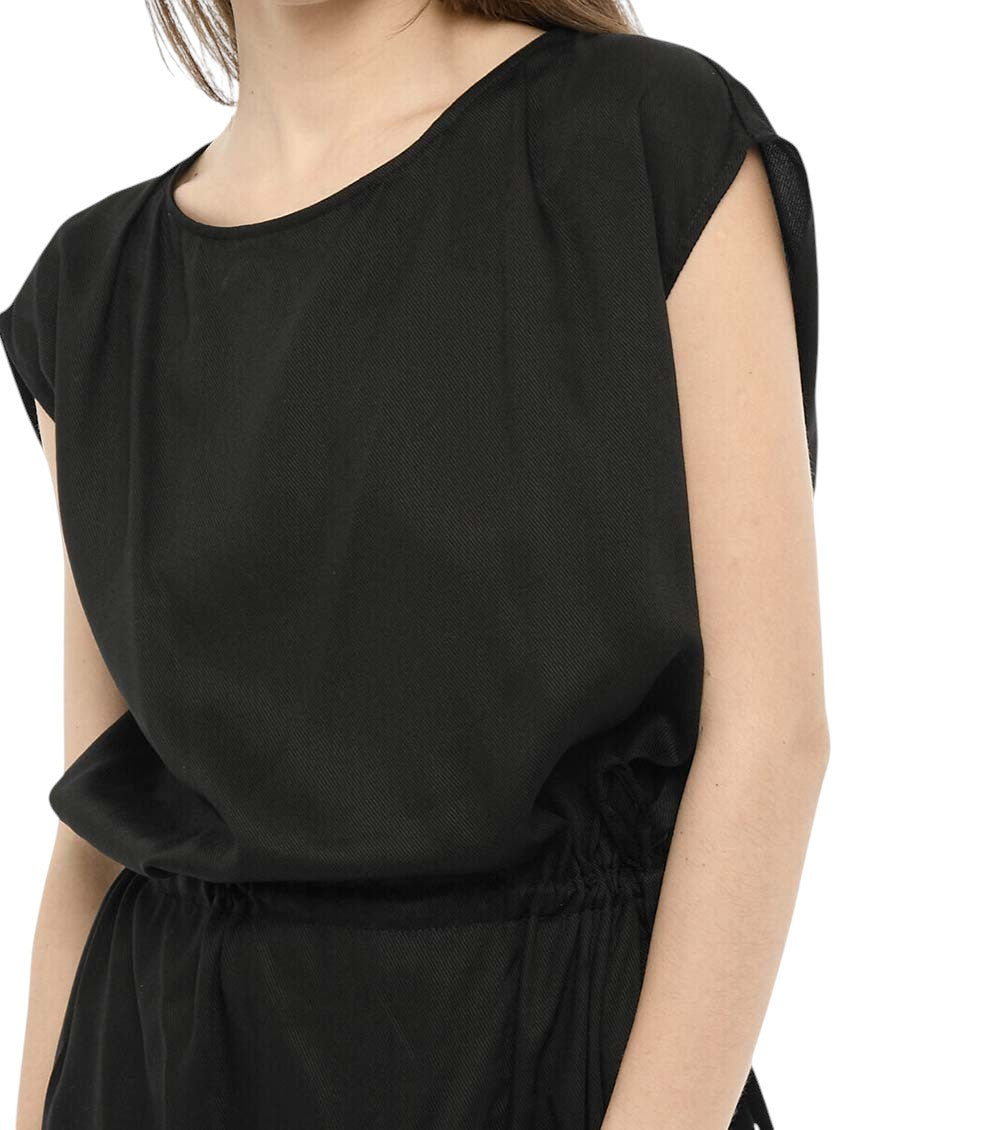 Black Round Neck Midi Dress 3