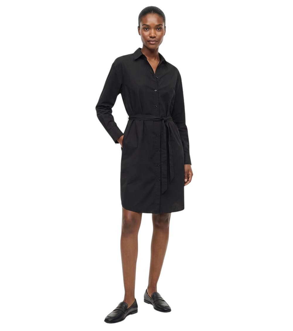 Black Shirt Collar Mini Dress 1