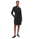 Black Shirt Collar Mini Dress 1