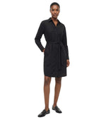 Black Shirt Collar Mini Dress 1