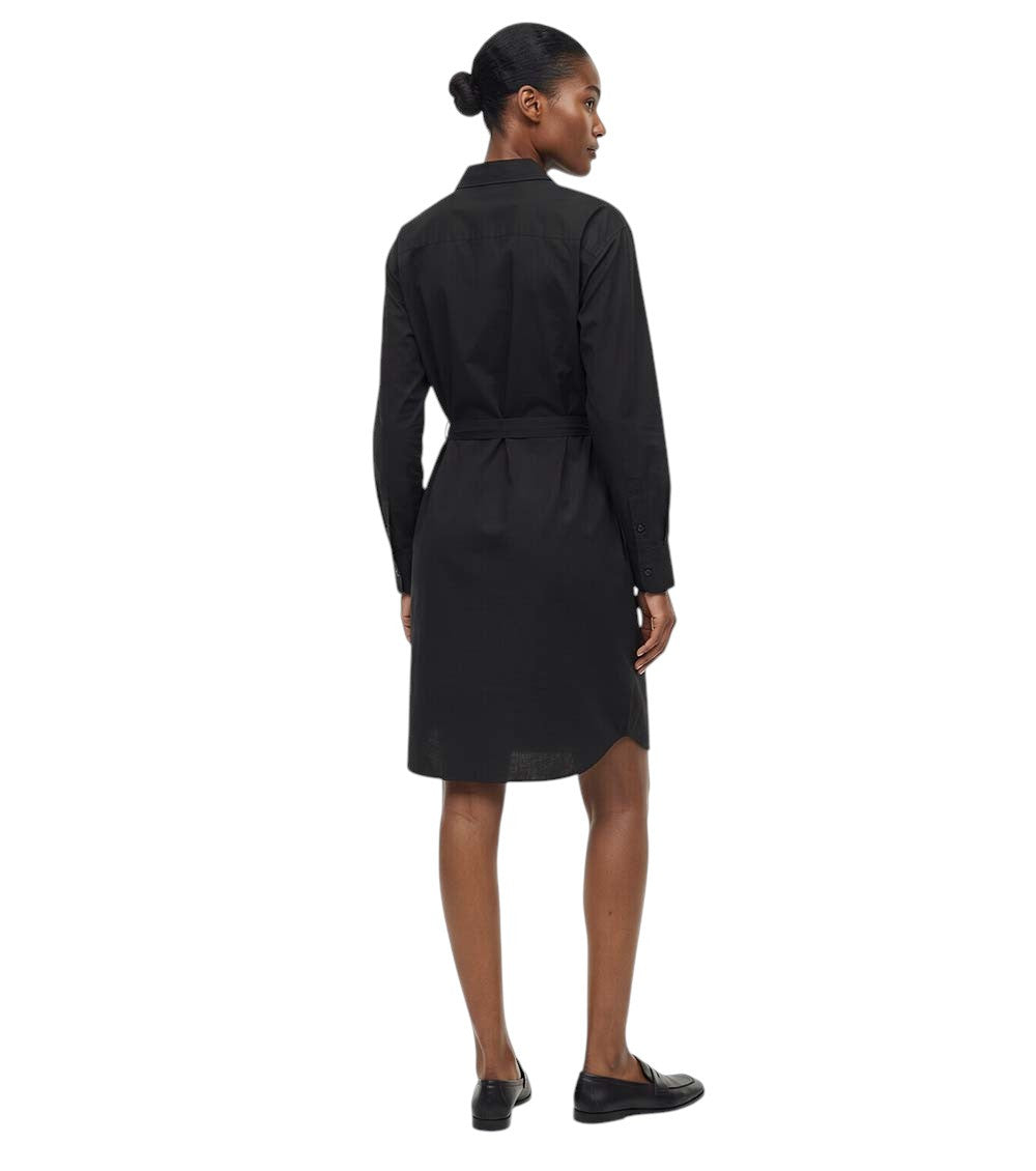 Black Shirt Collar Mini Dress 2