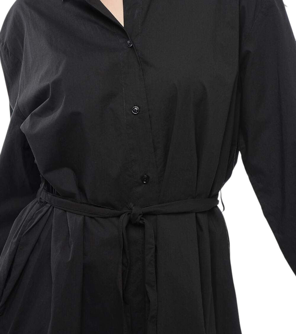 Black Shirt Collar Mini Dress 3