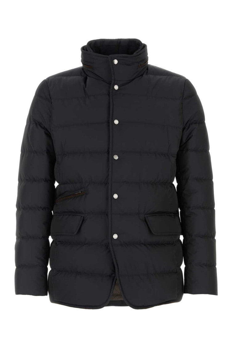 Blue Quilted Down Jacket 1