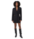 Black Notched Lapel Mini Dress 1