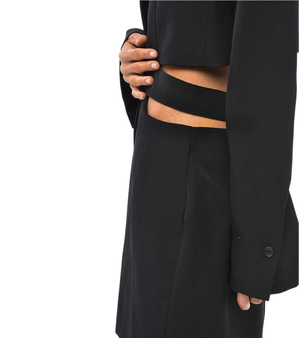 Black Notched Lapel Mini Dress 3