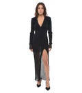 Black V Neck Maxi Dress 1