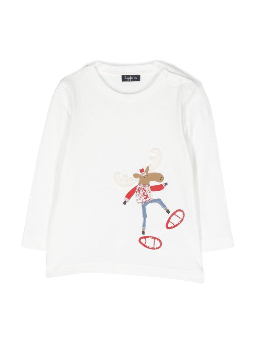 Baby Boy White Graphic T-Shirt 1