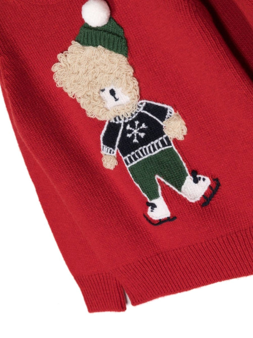 Baby Boy Red Embroidered Sweater 3