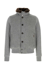 Grey Mock Collar Jacket 1