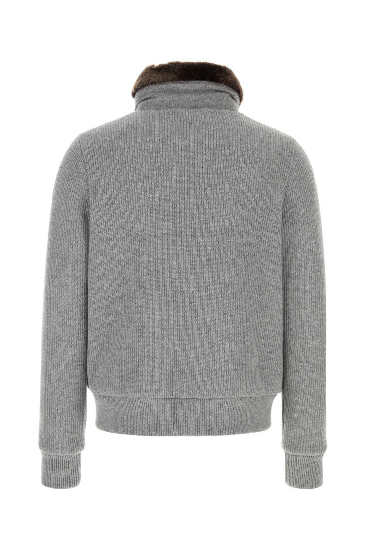 Grey Mock Collar Jacket 2