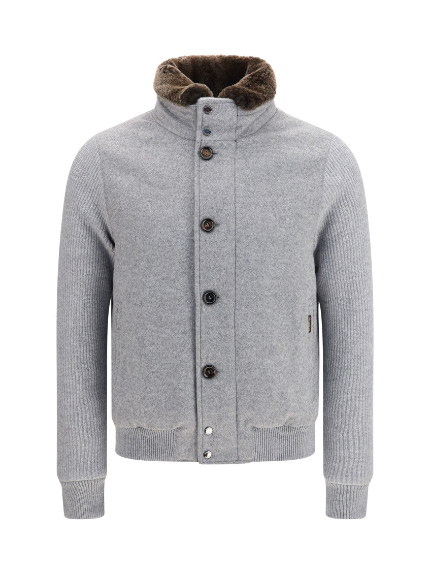 Grey Mock Collar Jacket 1