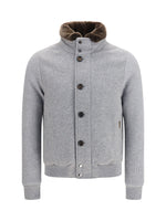 Grey Mock Collar Jacket 1