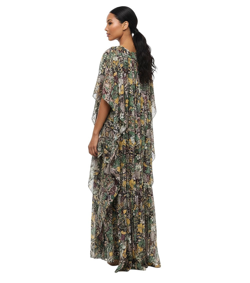 Multicolor V Neck Midi Dress 2