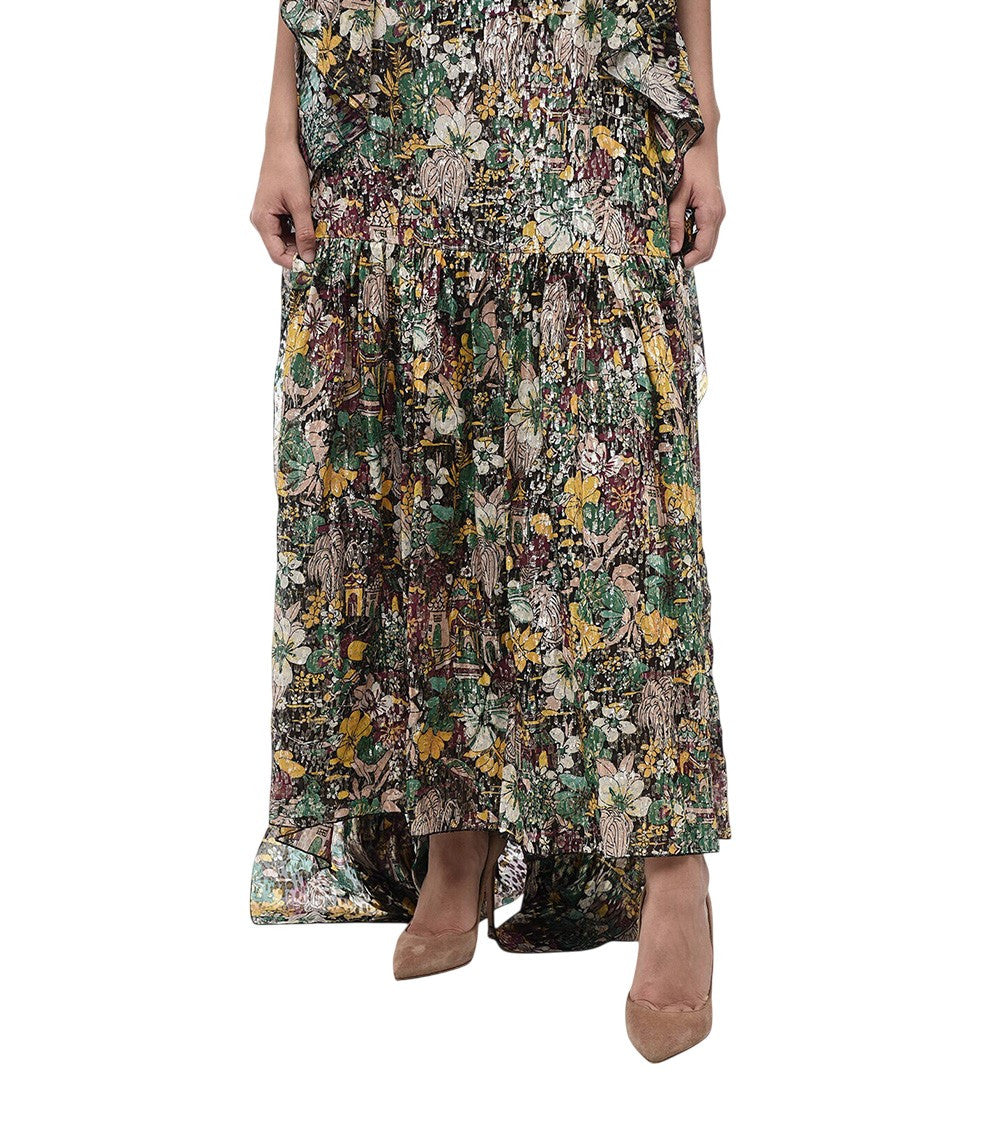 Multicolor V Neck Midi Dress 3