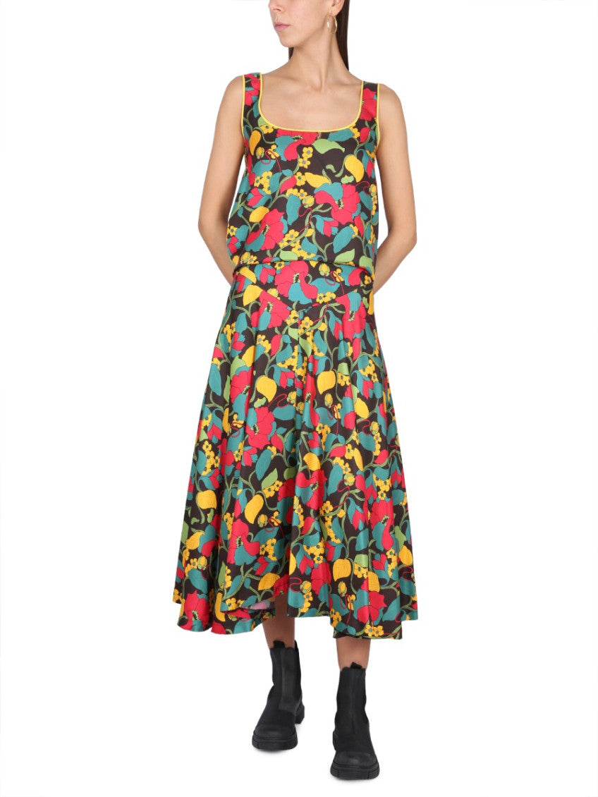 Multicolor Calf Length Skirt 1