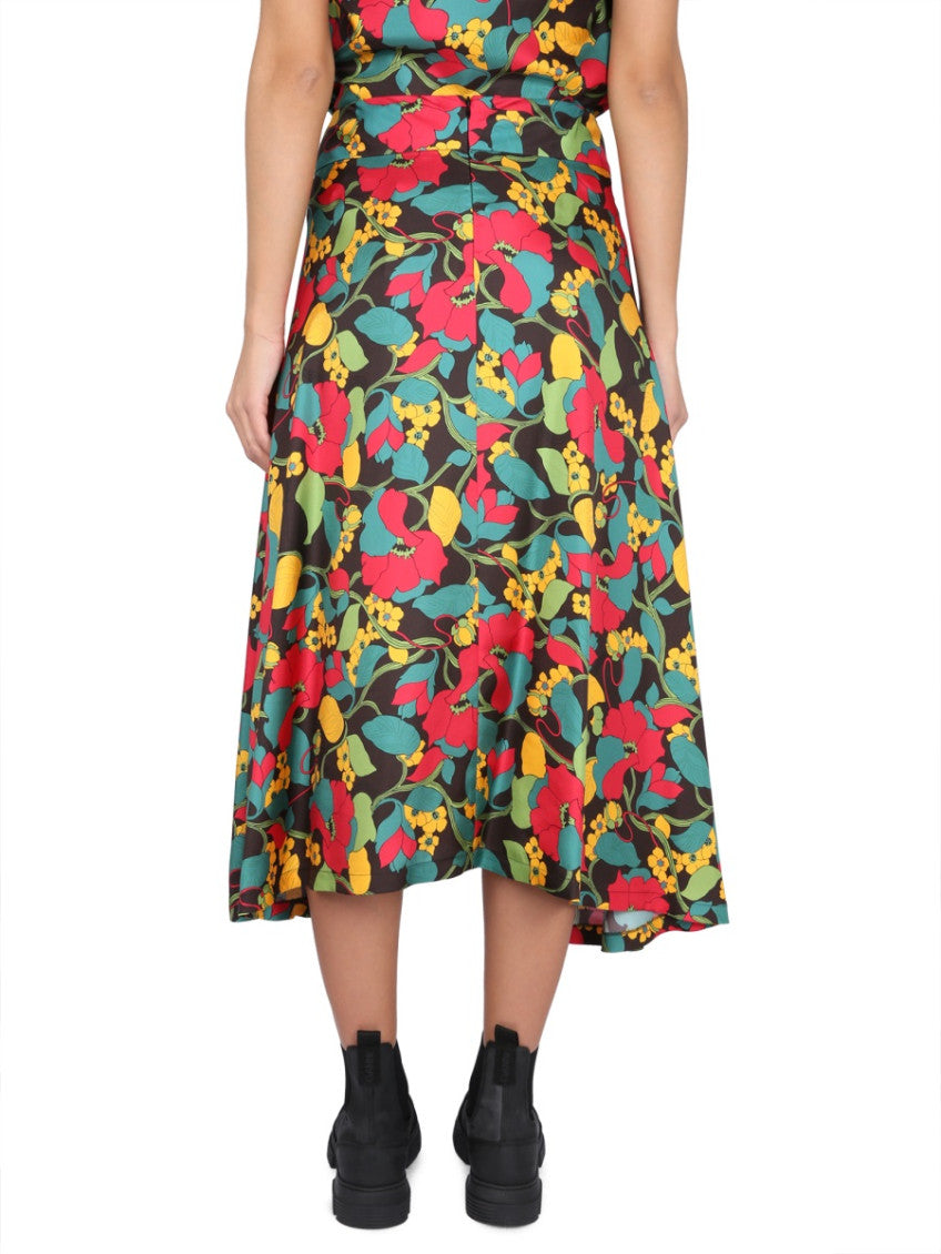 Multicolor Calf Length Skirt 2