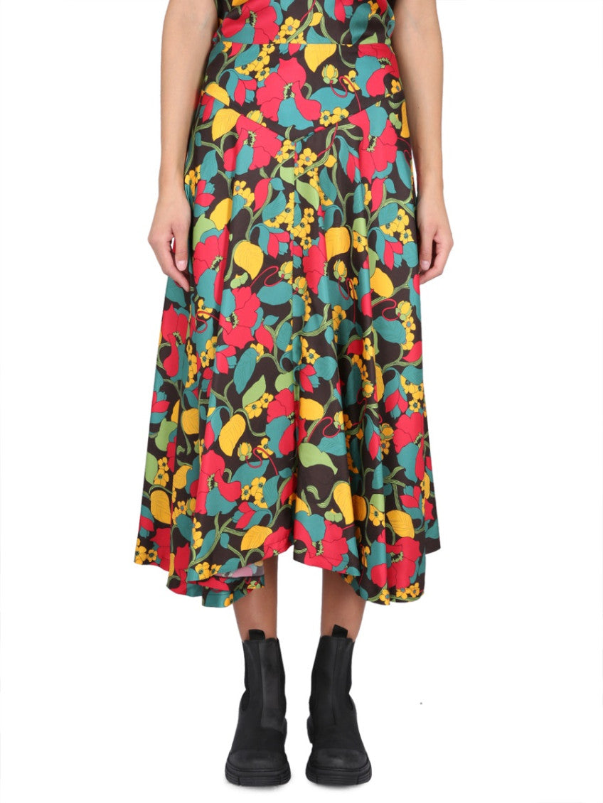 Multicolor Calf Length Skirt 3