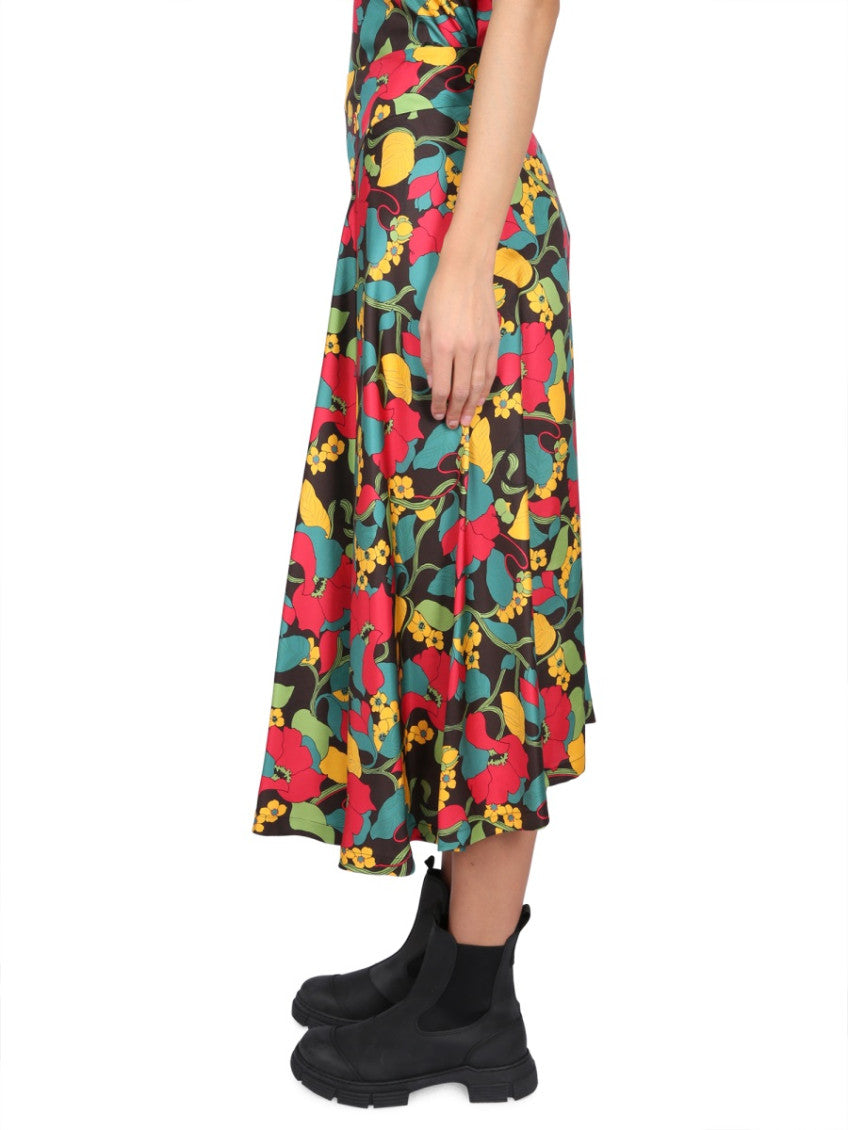 Multicolor Calf Length Skirt 4